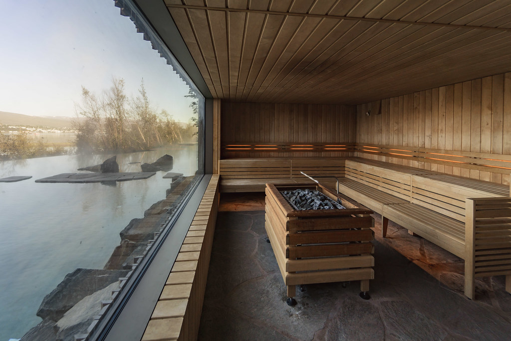 Sauna At Forest Lagoon in Iceland