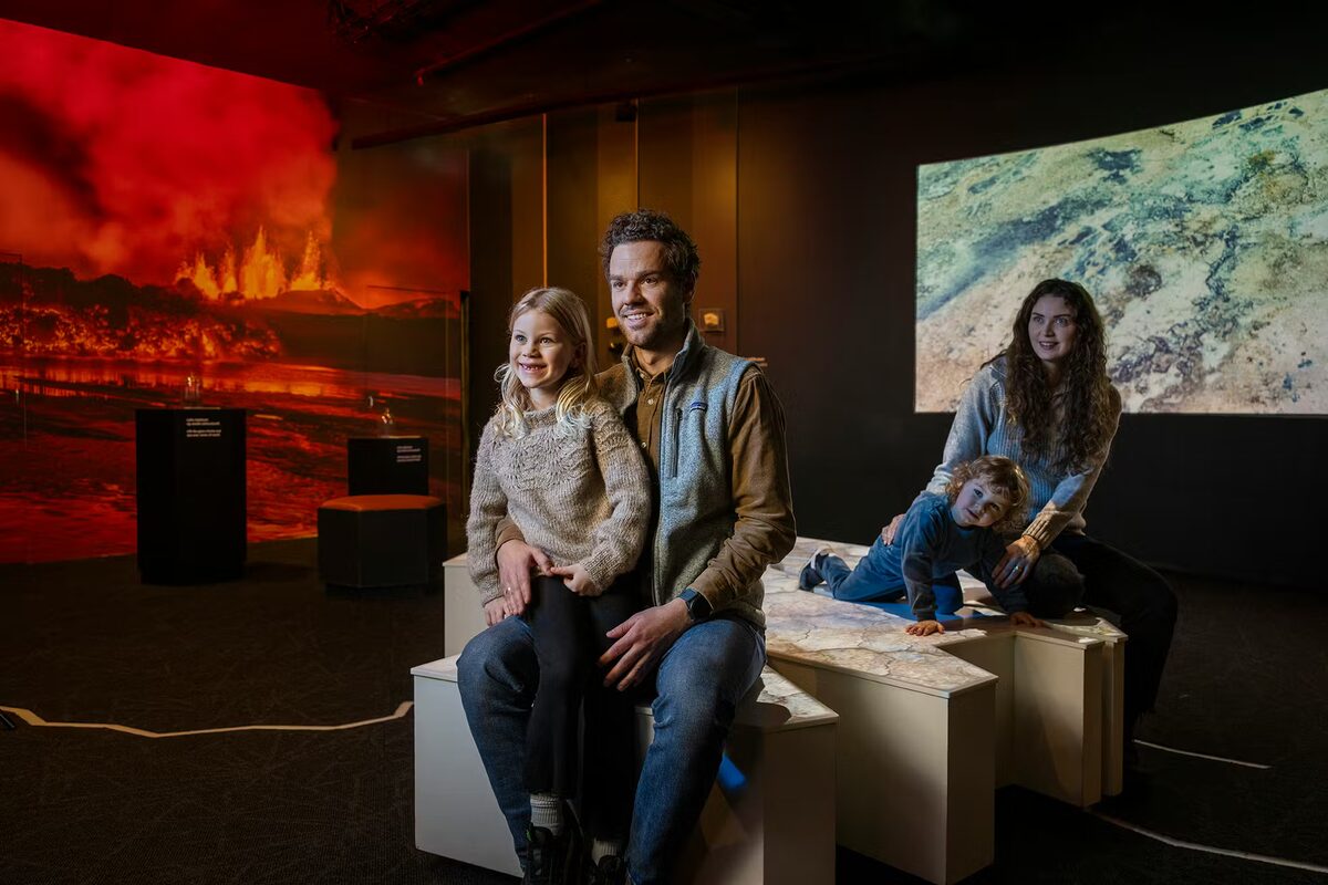 Family At Perlan Museum Exhibition in Iceland