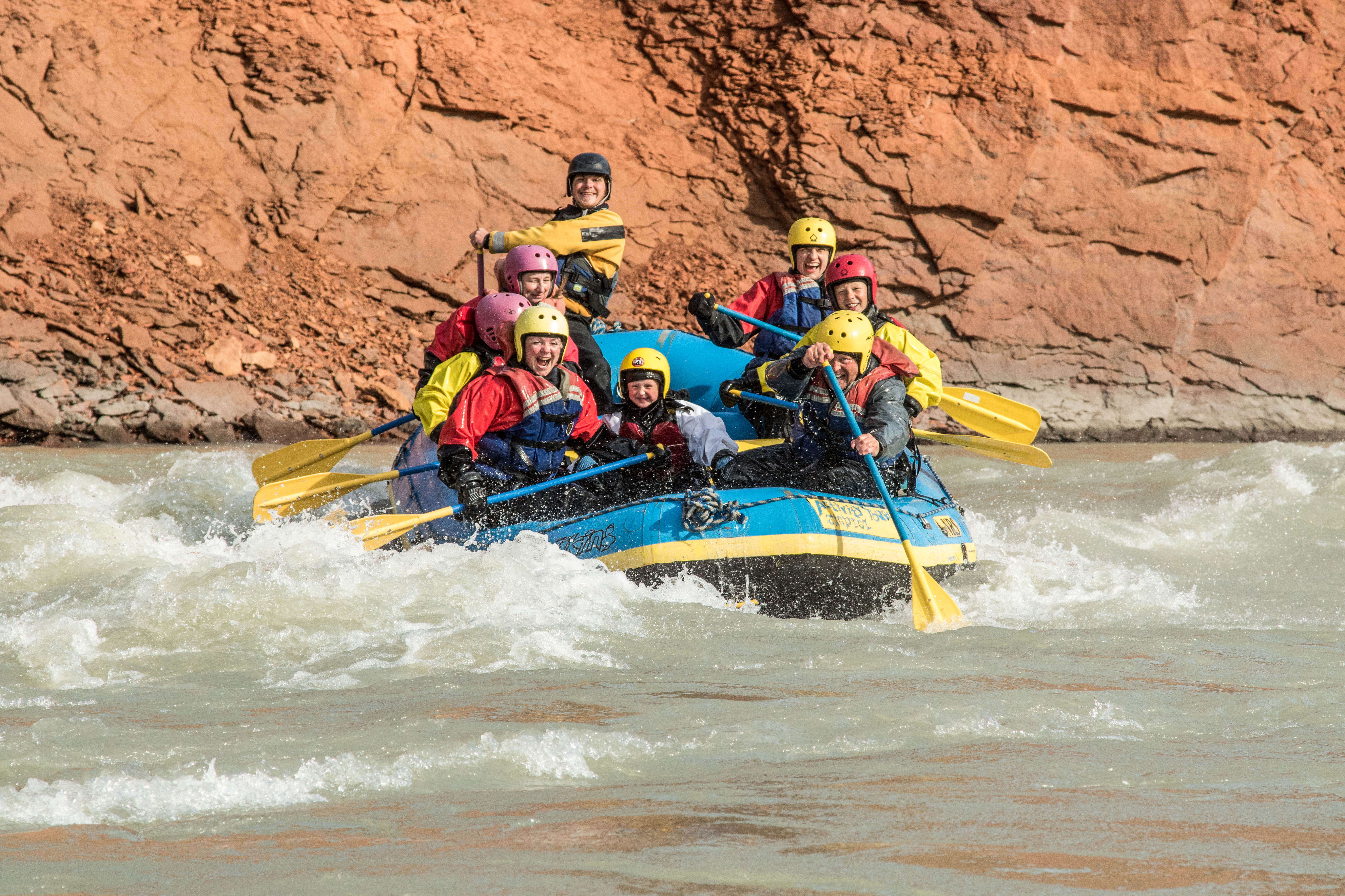 Family River Rafting Tour In Progress in Iceland
