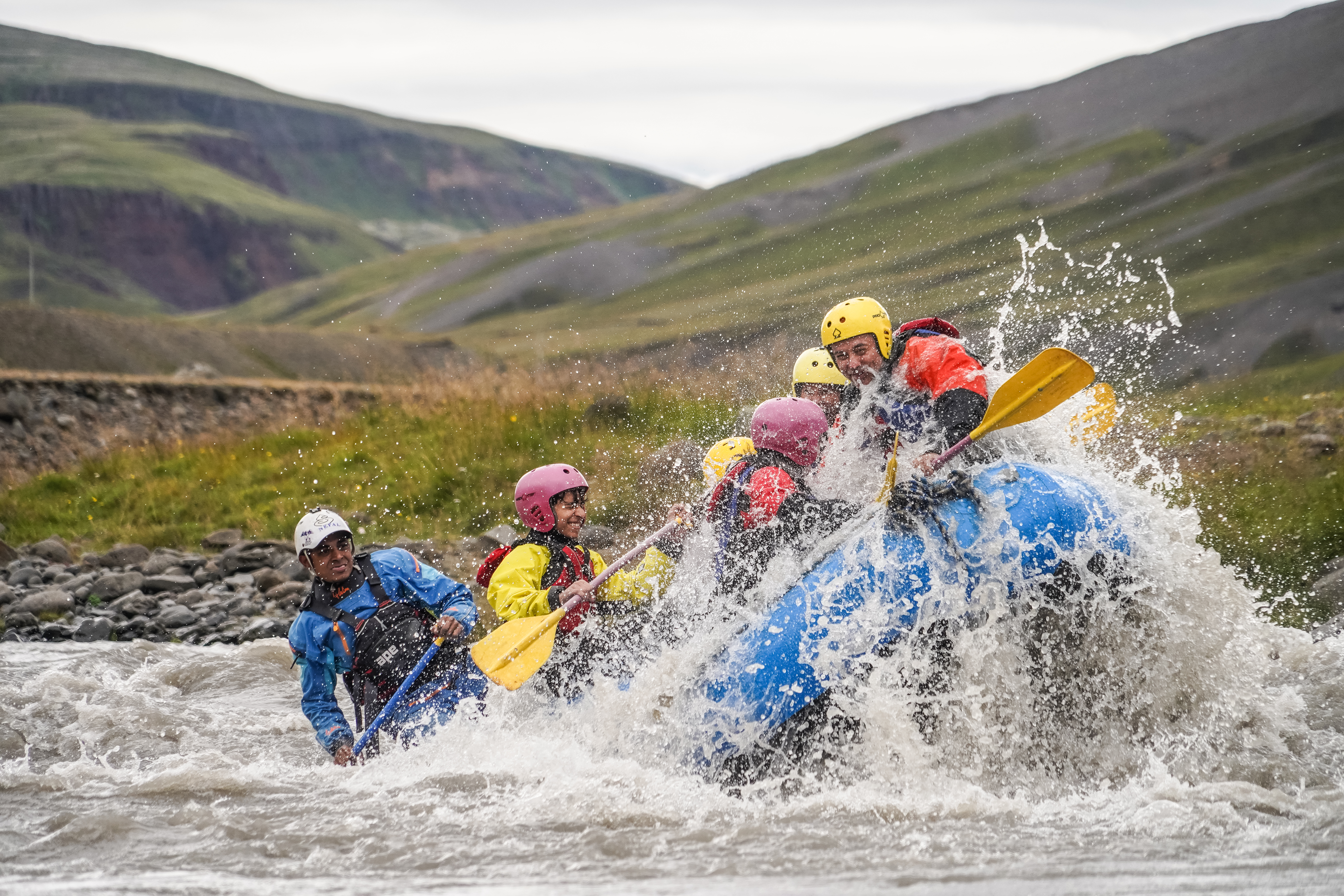 White Water Rafting Tour In Progress in Iceland