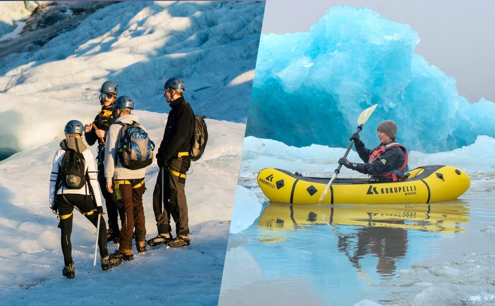 Fjallsárlón Kayaking and Skaftafell Glacier Hike 