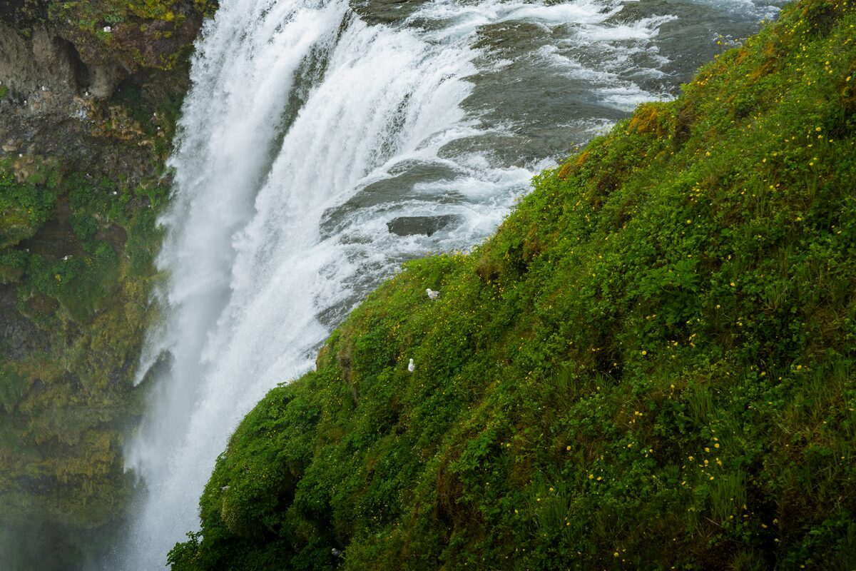 Skogafoss Waterfall From The Top Of The Trail in Iceland