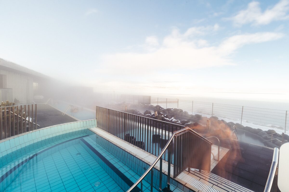 Pool And Rocks At Laugarvatn Fontana Spa in Iceland