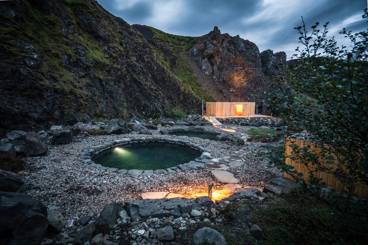 Evening Light Over Husafell Canyon Baths in Iceland