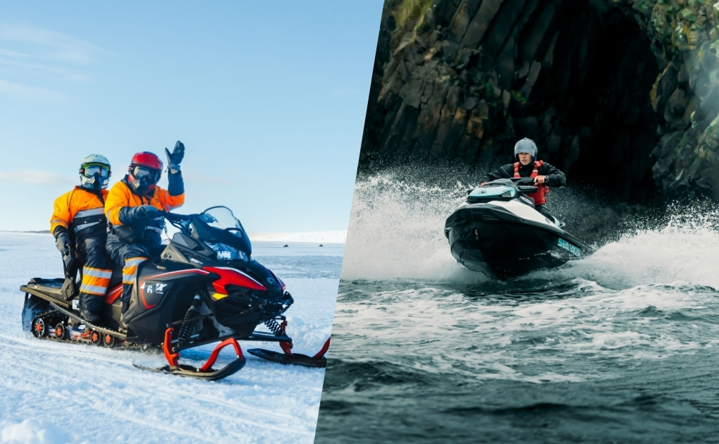 Snowmobile and Jet Ski Tour: From Glacier to Ocean