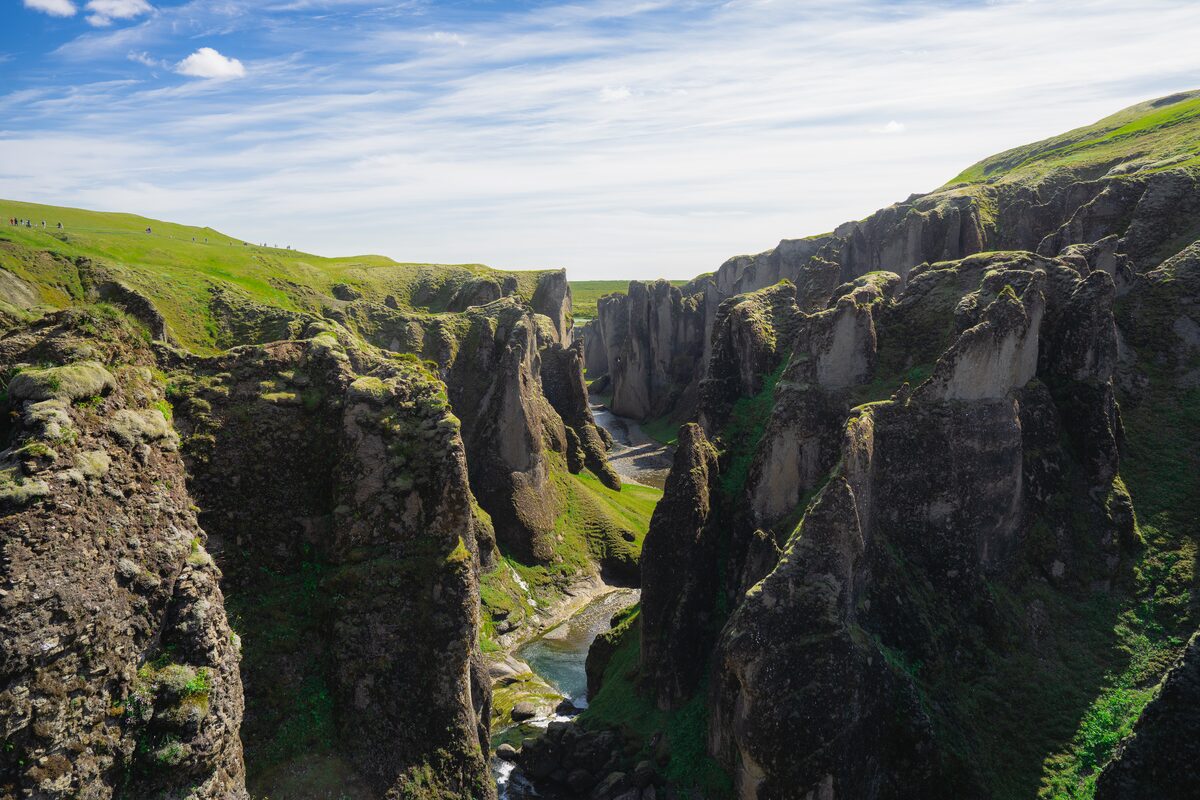 Inside Of A Fjadrargljufur Canyon in Iceland
