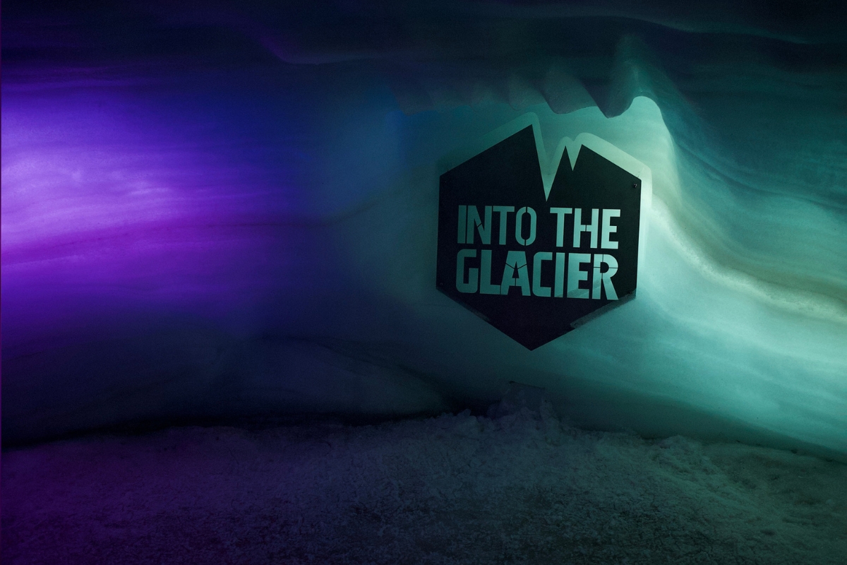 Pink Lights For Pink October Ant Into The Glacier in Iceland