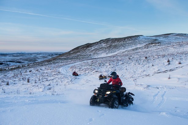 ATV's winter riding in Icelandic mountains