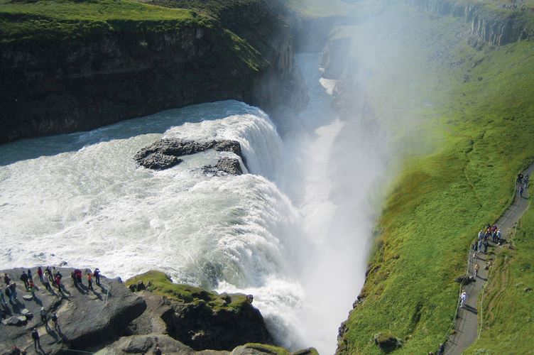 Gullfoss waterfall aerial view aerial view of Gullfoss waterfall