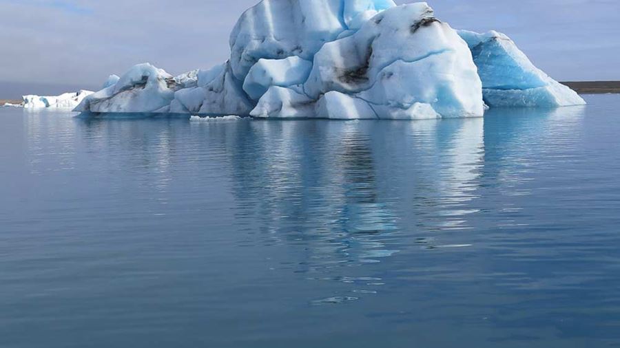 big iceberg in glacial lagoon