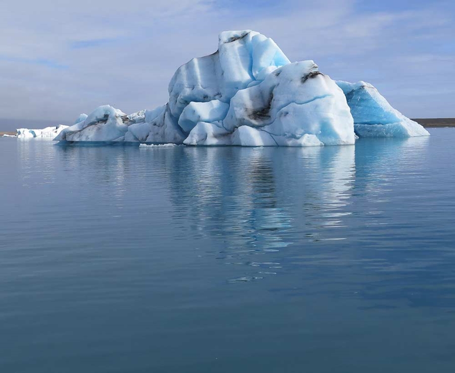 big iceberg in glacial lagoon