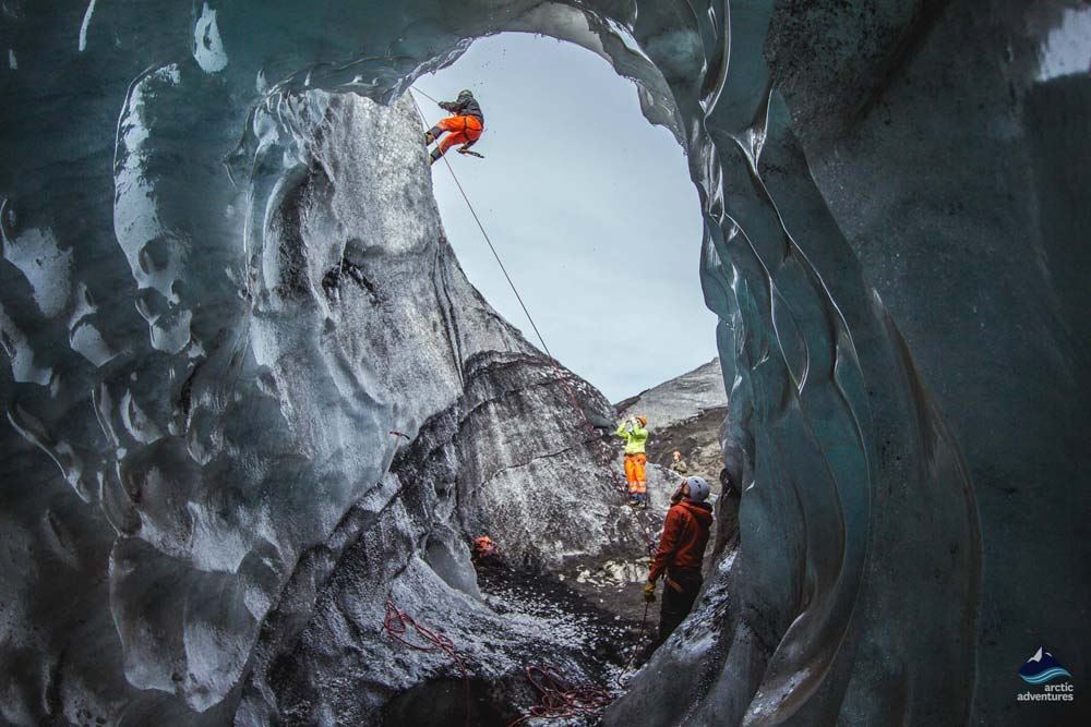 extreme ice climbing in Iceland