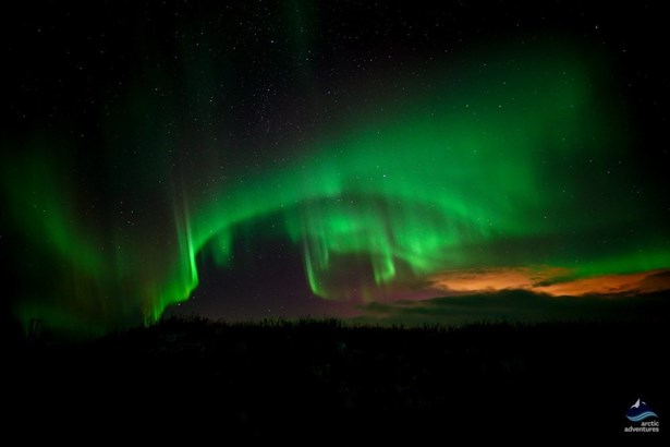 vivid green Northern Lights in Iceland