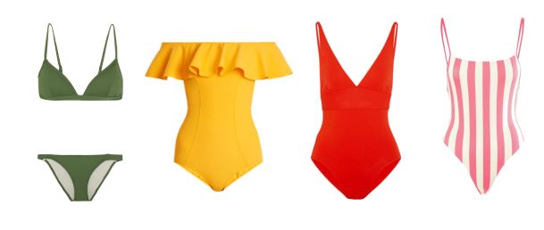 different colorful swimming suits for women