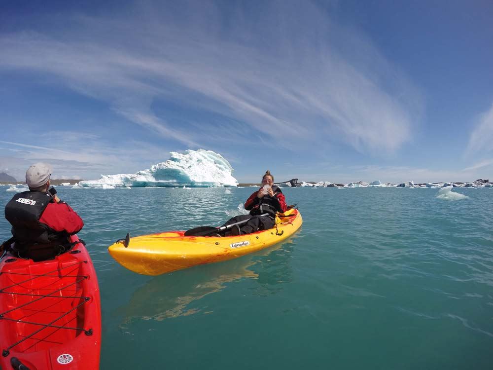 kayaking in ice lagoon