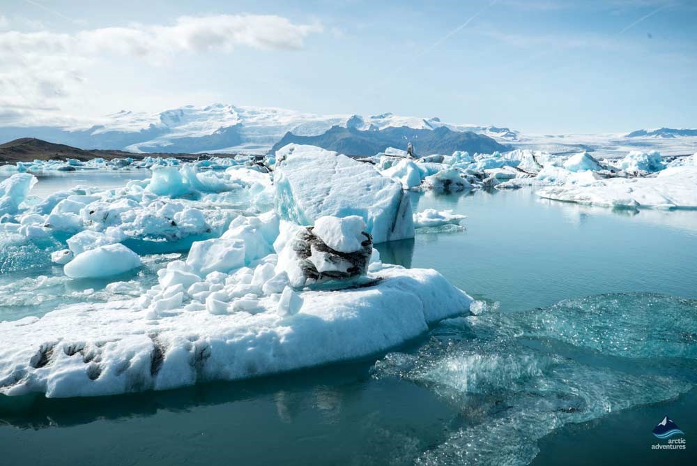 Jokulsarlon glacier lagoon full of icebergs