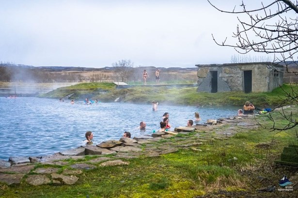 secret lagoon in Iceland during busy season
