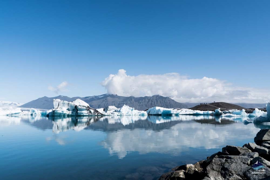 Icebergs at Jokulsarlon glacier lagoon
