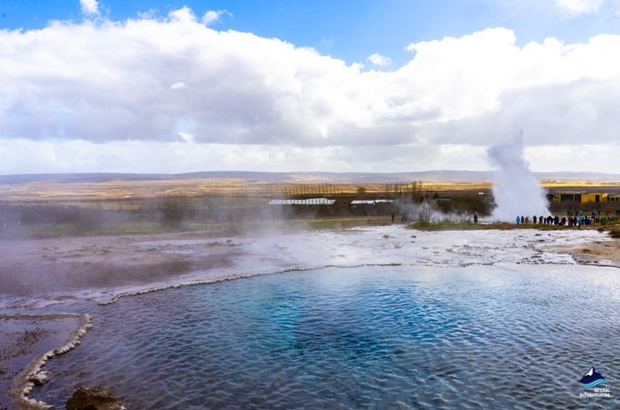geothermal area of Strokkur geyser