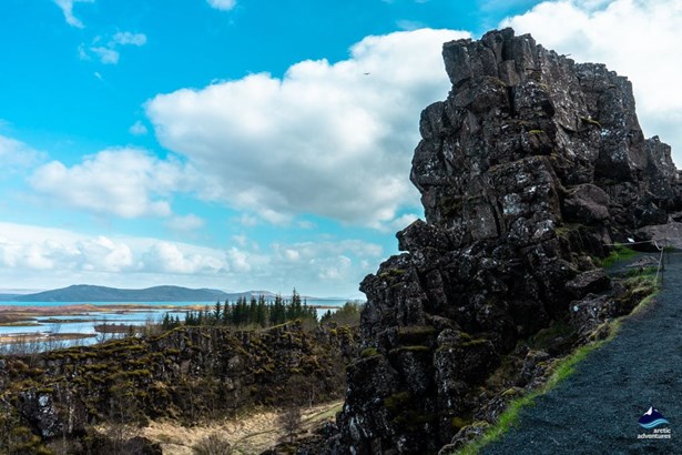 view from trail of Thingvellir National Park