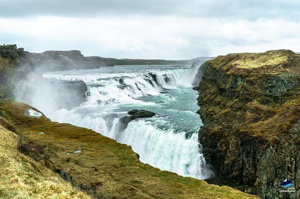 huge Gullfoss waterfall in Iceland