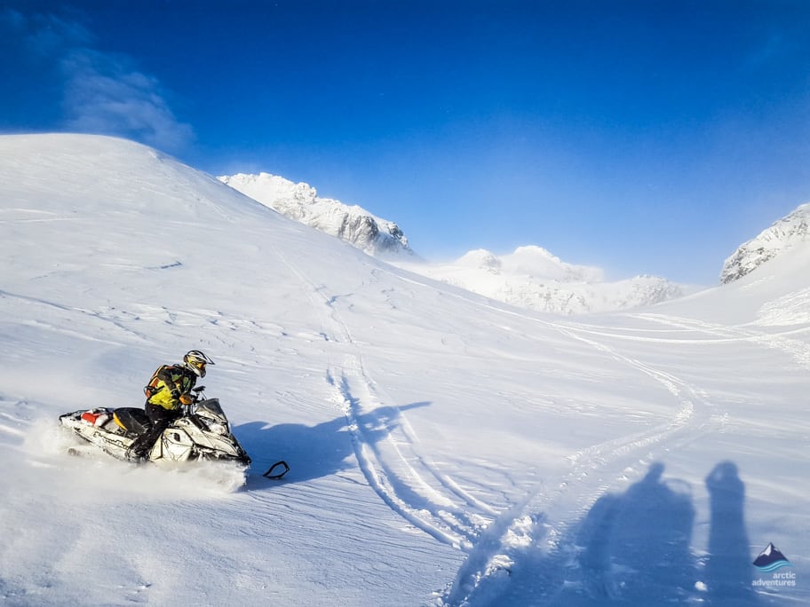 Snowmobiling near Ice Cave
