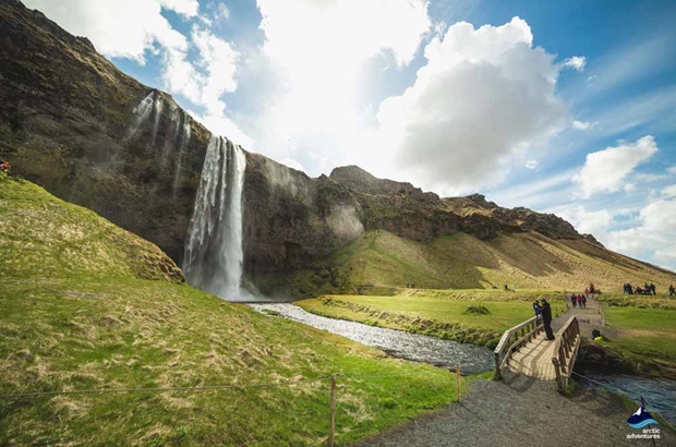 Seljalandsfos waterfall in South cost of Iceland